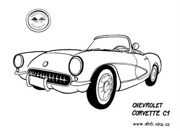 Chevrolet Corvette C1 - omalovánka / coloring book / Malbuch